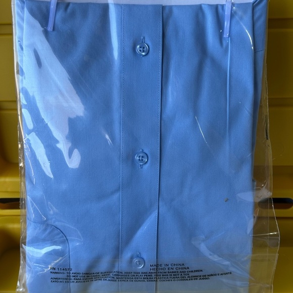 A-llegro Men's Dress Shirt Blue Regular Fit Convertible Cuff Sizes 17 - 34/35 - Picture 2 of 3